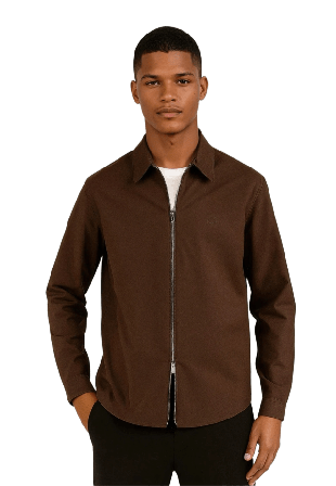 Ciszere Aden Oxford Zip Oxfordskjortor Herr Brun S