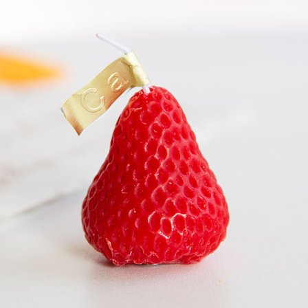 Seks søte jordbærblomster, duftende stearinlys