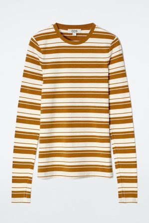 COS Women's Slim Lightweight Long Sleeve Top in Brown