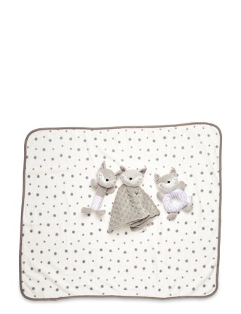 Fleecefilt Och Gosedjur Giftset Grå Räv Grey Carlo Baby