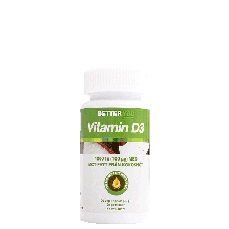 Better You D3-vitamiini 4000 IU + kookosöljy 90 kapselia