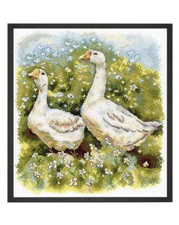 Broderikit Tavla Gäss på promenad