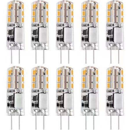 10x G4 LED-pærer 12V AC/DC Varm Hvid 3000K 2W, dæmpbar belysning - WELLNGS_qcx