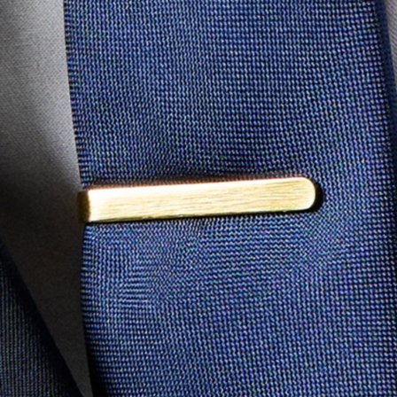 Matte Gold-Tone 4 cm Rounded Tie Bar for Men - Tie clips for skinny ties