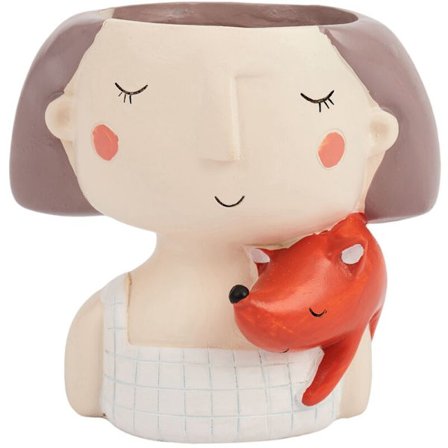 Ihana sarjakuvatyttö hartsi kasvi kukat ruukku mehikasvi säiliö istutuskone Bonsai ruukku työpöytä ruukku käsityöt kodin sisustus valkoinen