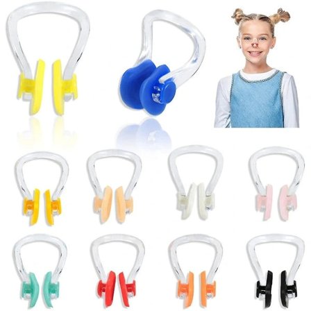 Svømmenæseklemme 10 stk. Næseklemmer Vandtætte