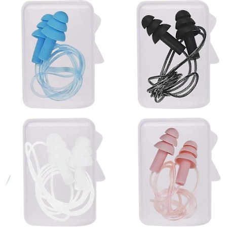 Silikone Ørepropper, 4 Par Ørepropper Med Snor Vandtætte Støjreducerende Ørepropper Til Søvn Arbejde