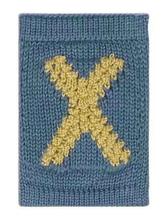 Knitted Letter X, Blue Home Kids Decor Decoration Accessories-details Blue Smallstuff
