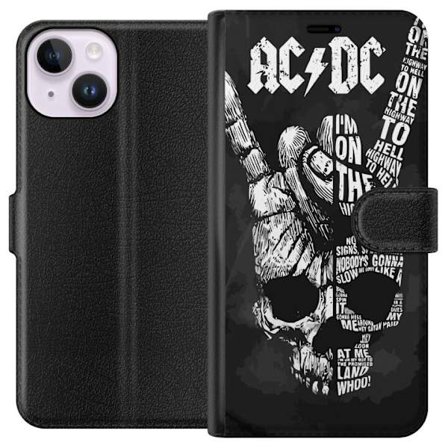 Kompatibelt Plånboksfodral till Apple Apple iPhone 15 AC DC Rockband Musik Gitarr