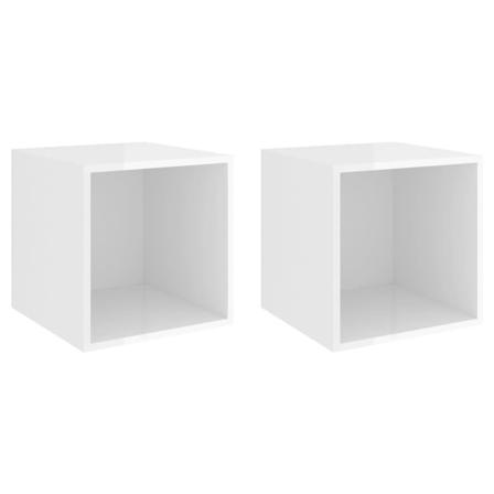 Vidaxl Väggskåp 2 St Högglans Vit 37x37x37 Cm Konstruerat Trä Vit