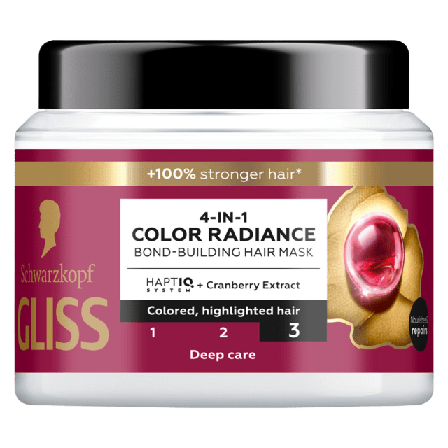 GLISS 4-In-1 Color Radiance Bond-Building Hair Mask Balsam Dam 400ML