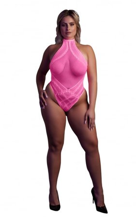 Pink Body with Halter Neck plus size - Erotik Vuxen: Plus size