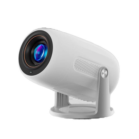 Mini projektor, 1080P Full HD, bärbar design,100m Vit, Eu plugg
