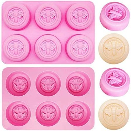 Silikonformer for hjemmelagde såper, kreativ marsipan, matvaregodkjent silikon, non-stick belegg, fleksibel, enkel å bruke og rengjøre, 3D bie-