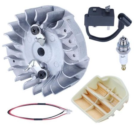 Moottorisahan sytytystulppa, vauhtipyörä, ilmansuodatin, sytytystulppasarja Husqvarna 445 445E 450 450E 544111801 varten