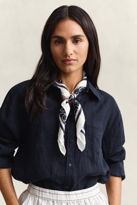 GANT - Monogram-silkeskjerf til dame evening blue
