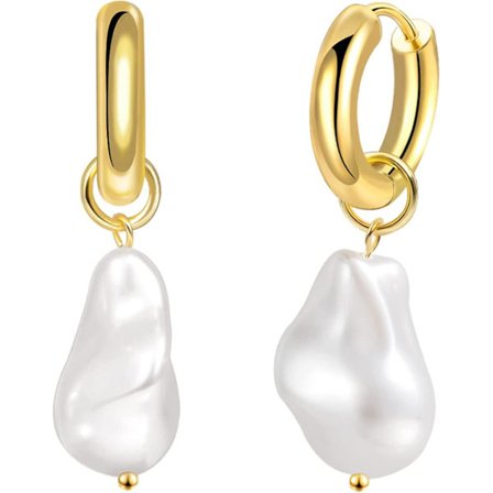 Pärlörhängen för kvinnor Barockpärlor Hängande Små Hoop Huggies Örhängen Snygga Hypoallergena Lätta Smycken Tillbehör Present till Bröllop