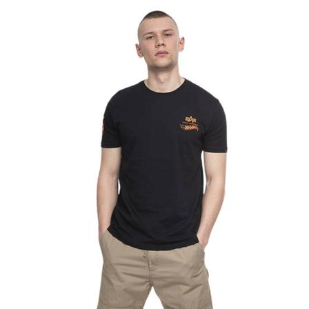 Alpha Industries, Koszulka męska Flame T 116531 03 S Czarny, Mężczyzna, Rozmiar: S