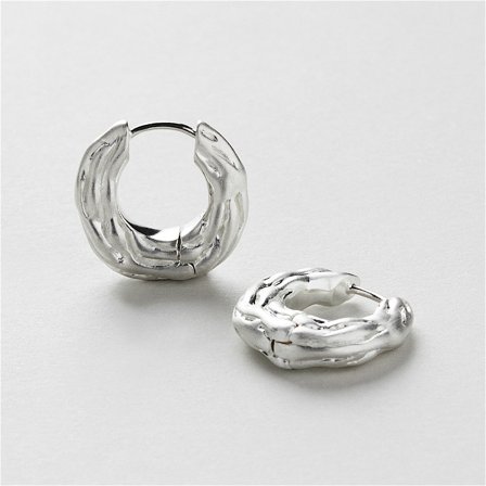 Felicia Hoops - Örhängen - Sterling Silver - Safira