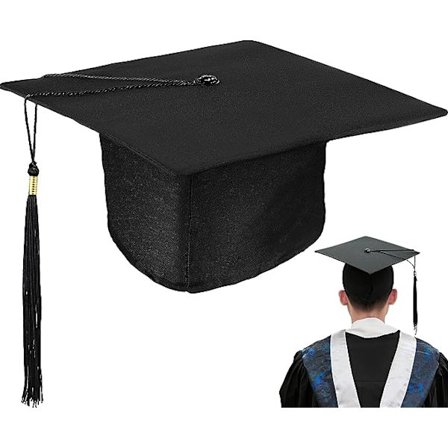 Graduation Cap Student Bachelor Hat Voksen Bachelor Graduation Cap Justerbar med Kvast til Gymnasium Universitet College Graduation Party Supplie