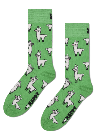 Happy Socks Llama Sock Strumpor Unisex Grön 41-46