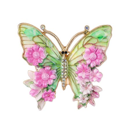 Målad fjärilsbrosch för bröstet, med en känsla av lyx, elegant temperament, lätt lyx, mångsidig, high-end mode och damaccessoarer