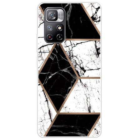 Marmormotiv Xiaomi Redmi Note 11 Pro Plus 5G skal - Svart Och Vit Marmorform
