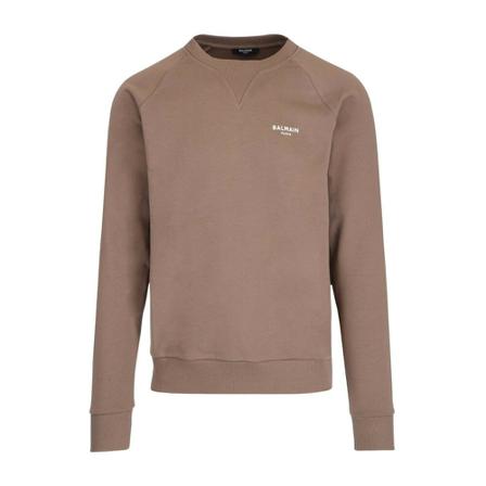 Balmain, Xh 1Jq 005Bb 04Wbr Sweatshirt Beżowy, Mężczyzna, Rozmiar: S