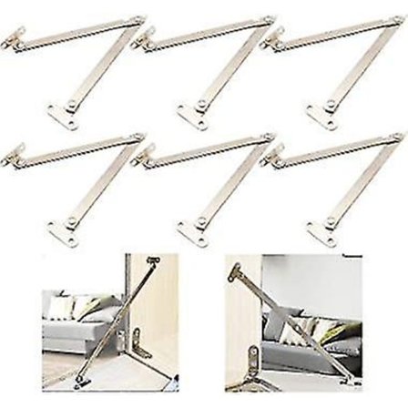 6 stk. Kjøkkenskaps hengsler i rustfritt stål, roterbare og sammenleggbare