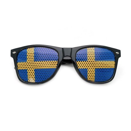 Supporterkit för Sverige i de olympiska spelen, 2 par blåvita röda glasögon, supporterglasögon för Frankrike
