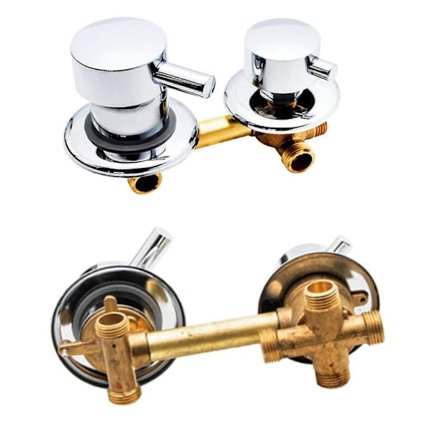 2/3/4/5-vägs duschomkopplare i massiv mässing, blandare för kallt och varmt vatten, badkarsblandare kompatibel med duschkabin/ångbastu - Perfekt