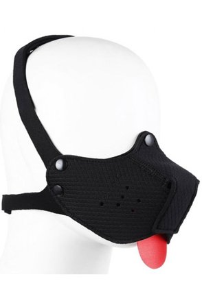 Neoprene Puppy Black Snout + Tongue mask - Blushme.se