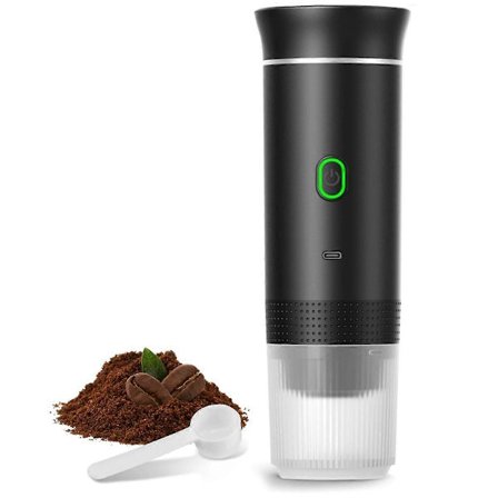 Elektrisk Bærbar Espressomaskine Kaffemaskine til Camping Sort