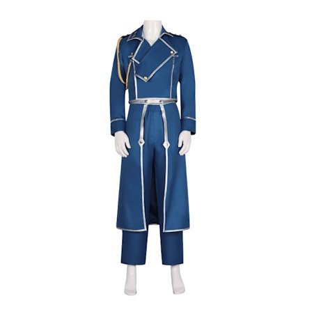 AIHERQG Anime Fullmetal Alchemist Cosplay Roy Mustang Kostumer Militær Uniform Sæt Frakke + Bukser + Forklæde