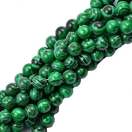 6x vihreä malakiitti pyöreä jalokivi irtohelmet korut DIY Tee rannekoru 8mm