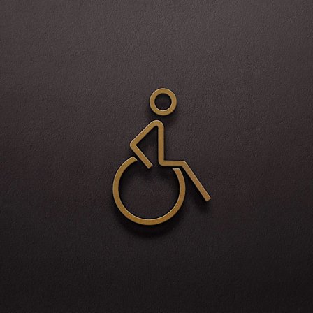 Akryylinen julkisen WC:n kyltti: Vammaisten WC-seinämerkki - Itsekiinnittyvä pyörätuolisymbolitarra hotelleihin, kauppoihin, toimistoihin ja julkisiin