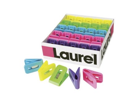 Laurel Pappersklämmor, plast, mångsidiga, 25 x 43 mm, olika färger - Lyreco - Kontorsmaterial - Till skrivbordet - Pappersklämmor