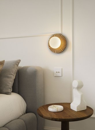 Liila Muuse small vegglampe IP44 - nordic gold/opal