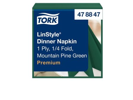 Tork Servett LinStyle grön 39x39cm 50/fp - Lyreco - Kök och servering > Servetter och dukar > Servett - 3-lagers