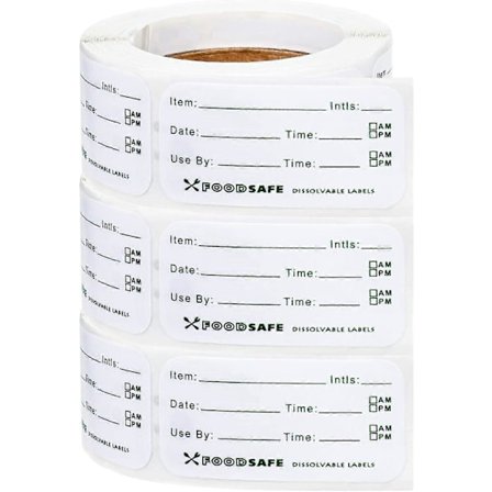 Matetiketter för catering Mat Datum Förvaringsetiketter 2,5 x 5 cm Avtagbara Frysetiketter Lätta att Ta Bort Säkerhetsdatumetikett