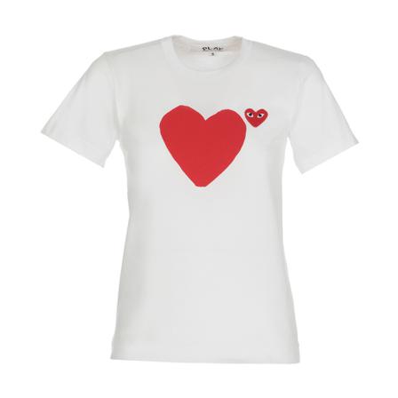 Comme des Garçons Play, T-Shirts Wit, Dames, Maat:L