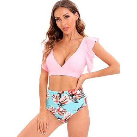 Dametøj Badetøj 2 Dele Høj Talje Push Up Sexy Hot Retro