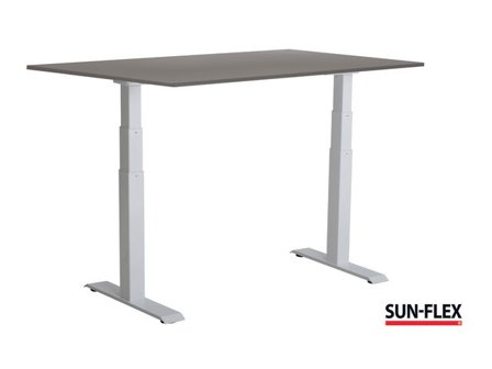SUN-FLEX Bord VI höj/sänk 160x80 vit/grå - Lyreco - Kontorsmöbler och inredning > Bord och hurtsar > Skrivbord - Höj/sänkbar
