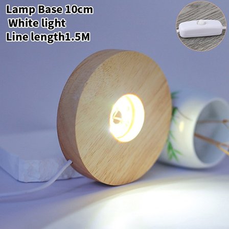 10cm træ lys base træ LED lys roterende display stand La