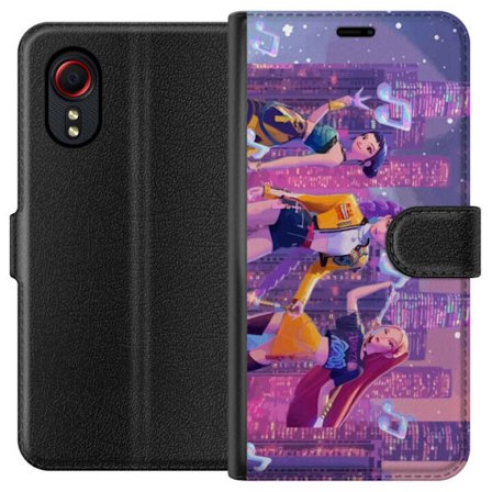 Kompatibelt Plånboksfodral till Samsung Samsung Galaxy Xcover 5 Futuristisk K-Pop Demon Hunters tjejgrupp illustration med neonstad popkultur estetik