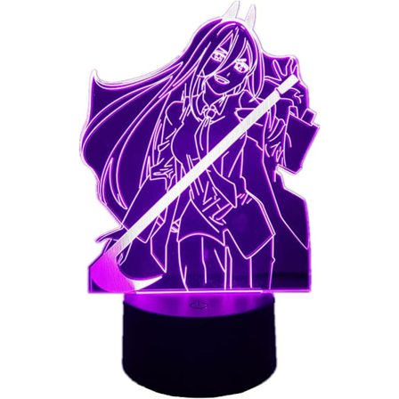 WJ 3D-lampa Anime Chainsaw Man Figur Power-lampa Färgglad LED-illusion Nattljus Sovrum Sängbordsdekor Julgåva Manga Chainsaw Man Ljus