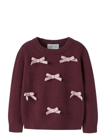 name it Nmfronja Ls Knit - Burgundy - 86