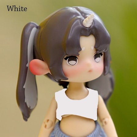 Mini Linne Doll T-shirt i bomull VIT