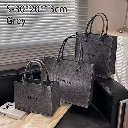 1 Stk Filt Skuldertaske Messenger Bag GRÅ LILLE GRÅ LILLE