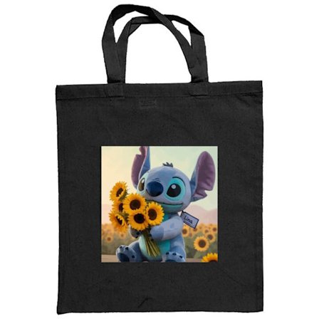 Stoffpose Stitch solsikke felt Disney blå alien Lilo and Stitch karakter som holder solsikker søt kawaii kunst